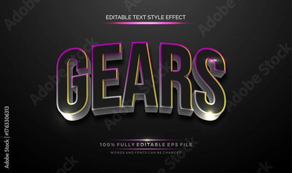 Fototapeta A vibrant Modern Text Effect, text style. Editable text files vector illustration.