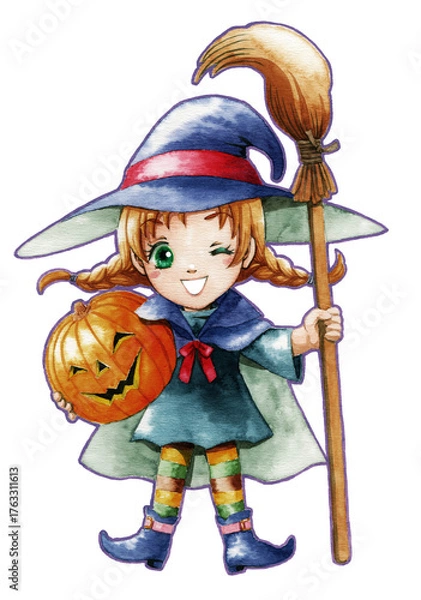 Obraz ハロウィン魔女の仮装の女の子