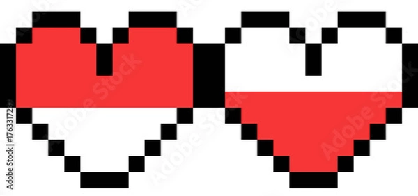 Fototapeta Heart Pixel Cute icon element 
