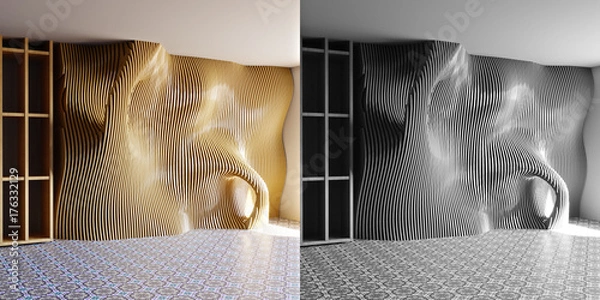 Obraz 3D rendering. Parametric design in the interior