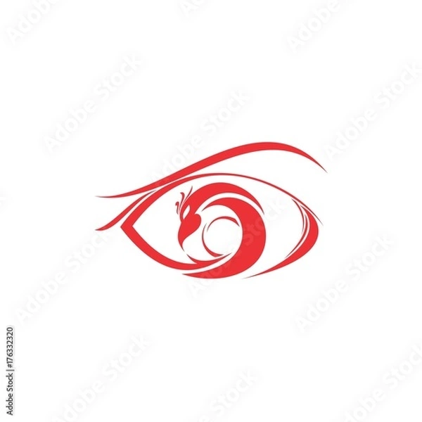 Obraz red phoenix eye logo