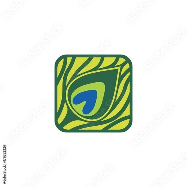 Obraz peacock feather logo