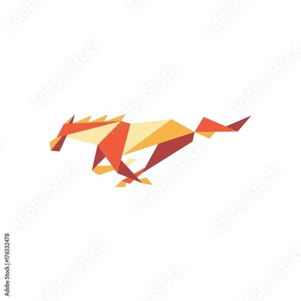 Obraz horse lowpoly logo