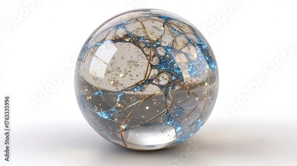 Obraz Glass sphere isolated on white background