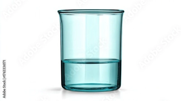 Obraz Glass test beaker isolated on white background