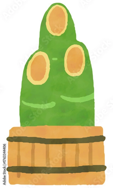 Obraz 門松の水彩風手描きイラスト