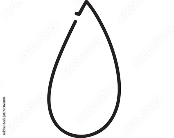 Obraz Simple hand-drawn outline of a single teardrop shape, conveying emotion or purity