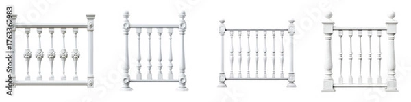 Fototapeta Balustrade Railing Collection: Decorative Architectural Elements