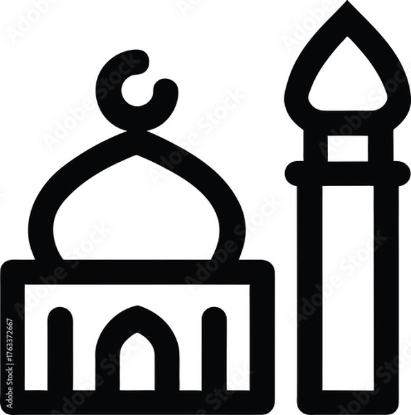 Fototapeta mosque silhouette vector