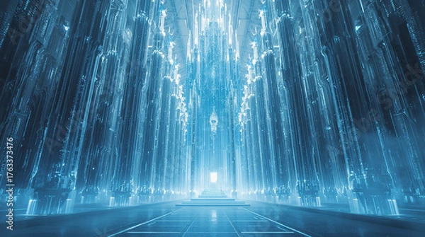 Obraz Catedrales de datos de cristal futurista