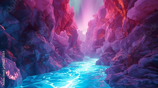 Obraz Río de luz líquida entre cañones de cristal
