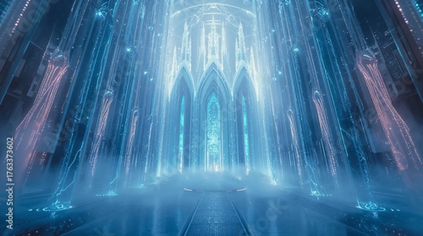 Obraz Catedrales de datos de cristal futurista
