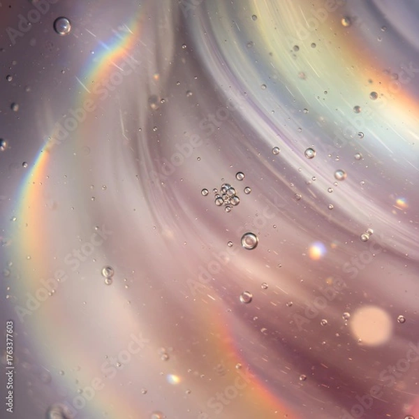 Obraz Iridescent Cosmos: A Mesmerizing Macro Journey Through Swirling Vivid Hues, Twinkling Lights, Futuristic Elegance, and Celestial Energy Unfolding Cosmic Mysteries