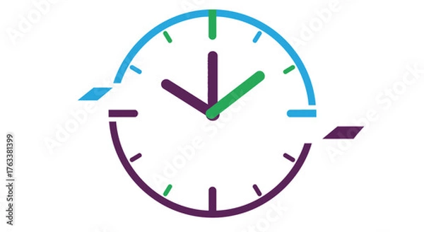 Fototapeta Clock face showing time, perfect for time management and deadlines.