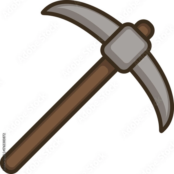 Obraz Wood Pickaxe Vector Illustration