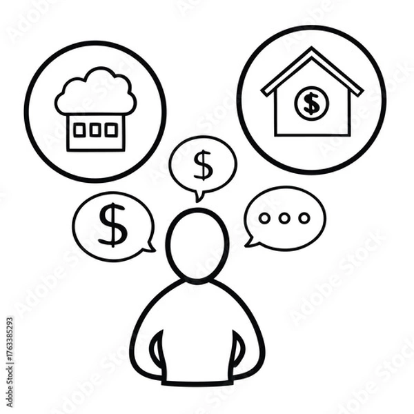 Fototapeta Stylized figure illustration created with vector graphics software