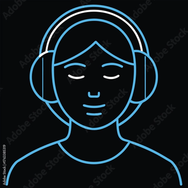 Fototapeta Minimalist dark illustration showcasing intricate line art and simple design