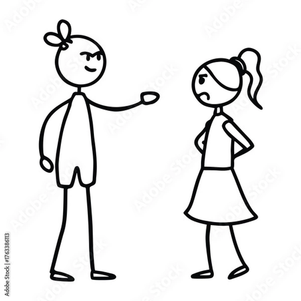 Fototapeta Simple black and white line drawing created in Adobe Illustrator software