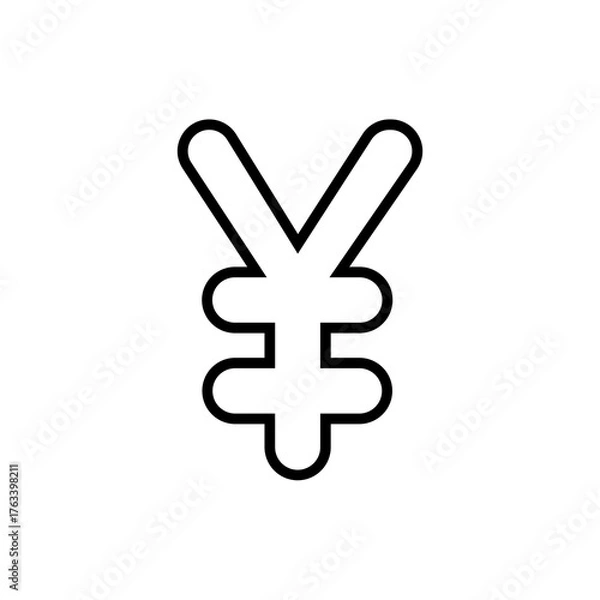 Fototapeta Yen sign icon. JPY currency symbol. Flat Vector illustration