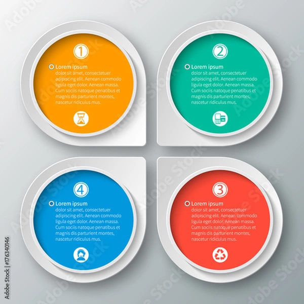 Obraz Abstract 3D Paper Infographics