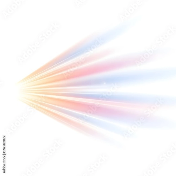 Fototapeta Colorful light rays spoectral lines in scattered pattern on white background 