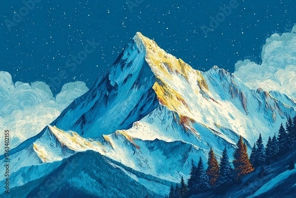 Obraz snow covered mountains