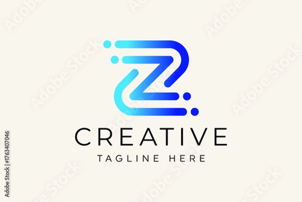 Fototapeta Letter Z Tech Logo Design Vector Template