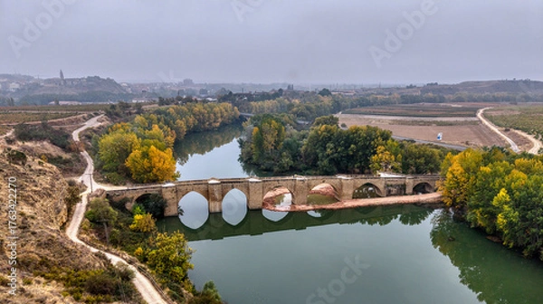 Obraz Puente medieval sobre el Ebro