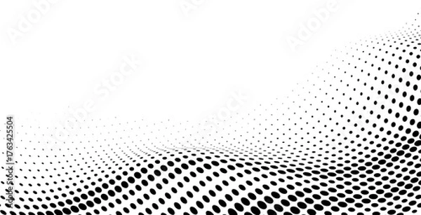 Obraz Black halftone warp design with copy space