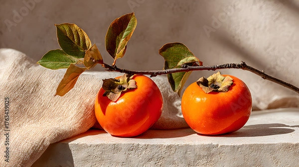 Obraz Persimmon Still Life on Linen