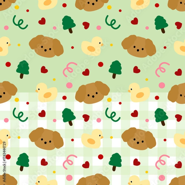 Fototapeta seamless pattern with funny animals