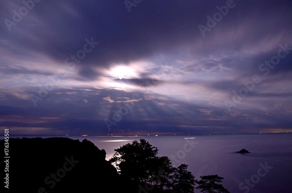 Obraz 月明かりのあいあい岬