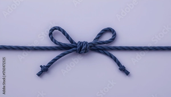 Fototapeta blue bow on a leavender  background