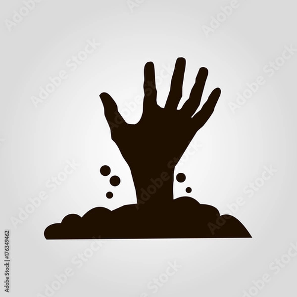 Fototapeta Hand from the graveyard isolated vector icon