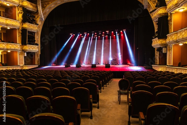 Fototapeta A spotlight on an empty stage.