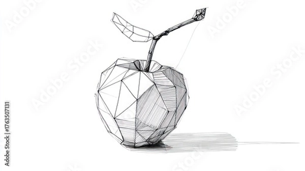 Obraz Geometric apple drawing