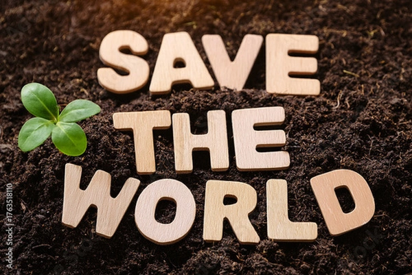 Fototapeta nature conservation, green living and sustainable resources concept . Environment.
