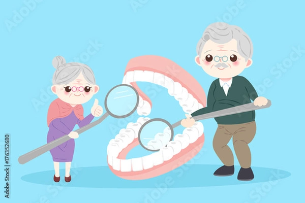 Obraz old people with tooth