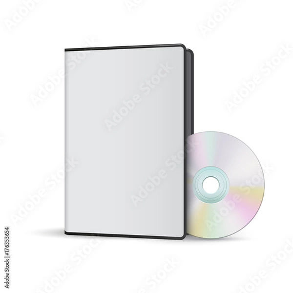 Fototapeta Open dvd software package template, vector, isolated on white
