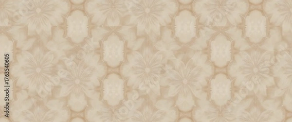 Fototapeta Elegant Beige Floral Wall Texture Background — Luxury Ornamental Pattern Wallpaper Design for Interior Decor, Architecture, and 3D Rendering Projects