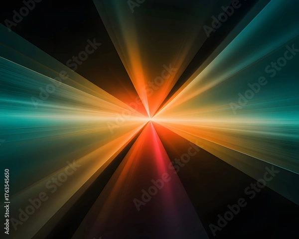 Obraz Dynamic light streaks bursting forth in a modern gradient design - perfect for vibrant presentations or cutting-edge tech visuals, creating a powerful impact