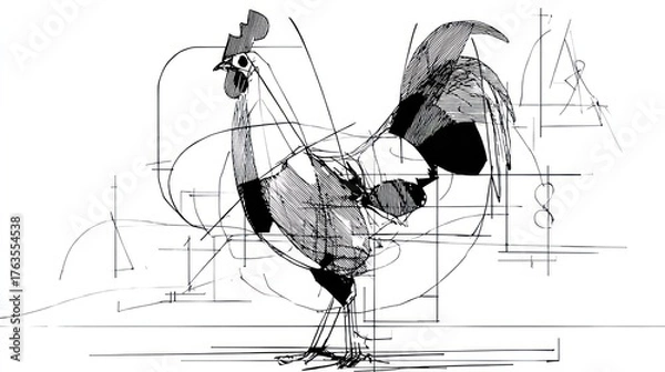 Fototapeta Abstract rooster design