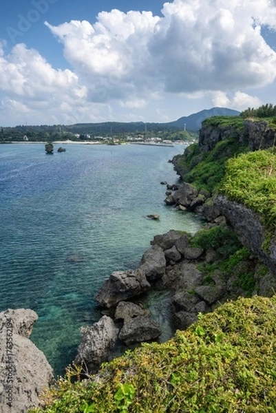 Fototapeta 沖縄県　快晴の万座毛
