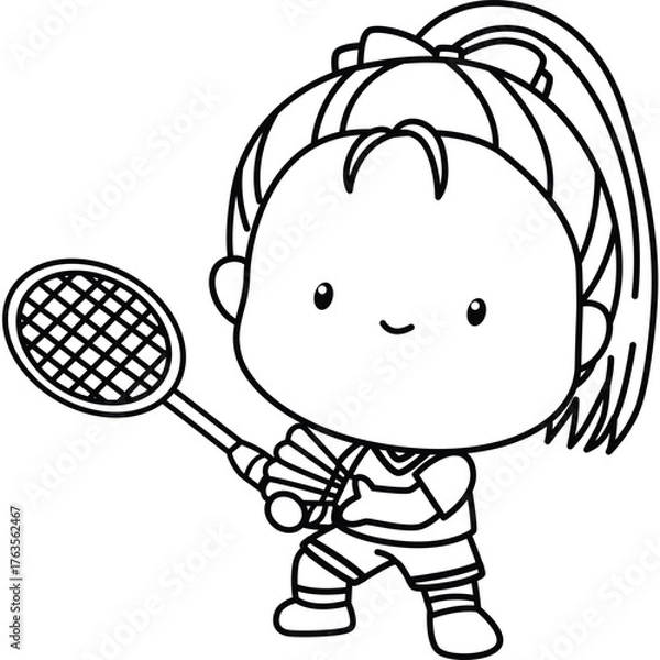 Obraz a cute vector of badminton player