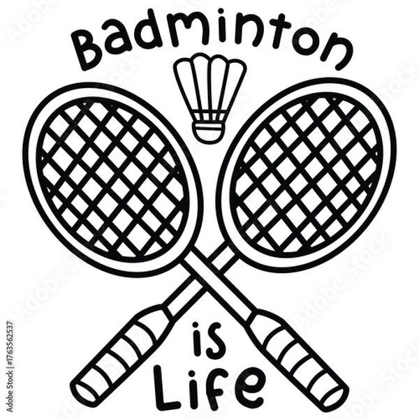 Obraz a vector of badminton typography
