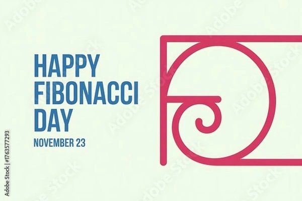 Fototapeta Happy fibonacci day november 23 with golden ratio spiral
