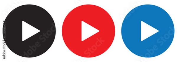 Fototapeta Media player button icons set. start button icon, play button icon, vector, icon set collection.