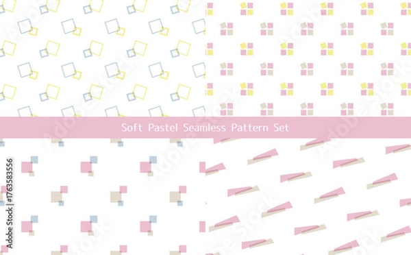 Obraz やさしい色の上品パターンセット
