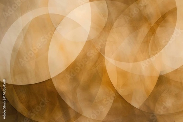 Fototapeta Soft Harmony: Overlapping Translucent Circles in Warm Neutrals