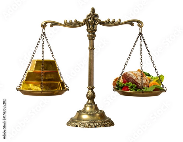 Obraz Social Inequality Scale — Balancing Gold and Bread